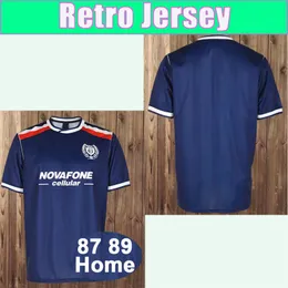 87 89 Scotland Dundee F.C. Retro Mens Soccer Jerseys Retro 1987 1989 Home Dark Blues Football Shirts Adult Short Sleeve Uniforms