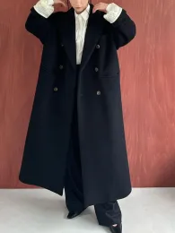 ジャケット・アウター SUNSEA BLACK DOUBLE-BREASTED COAT Black Double-Breasted Coat — WILLSEUM