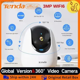 IP 카메라 Tenda 3MP Wi -Fi 카메라 360 가정용 베이비 안전 모니터링에 적합한 나이트 비전이있는 실내 비디오 감시 카메라 카메라 240412