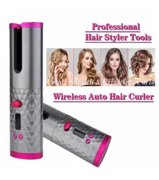 hairstyle tools Curling Iron Automatic Hair Curler Cordless USB Rechargeable Curls Waves LCD Display Ceramic Curly Rotating Curlin1308906