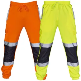 Pants New Men's Nighttime Casual Pants With Silver Reflective Strips, WearResistant And DirtResistant Legging Overalls