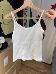 Women's Tanks Bows Eyelet White Sweet Tank Top Woman Summer Sleeveless Lace Trim Cute Casual Y2k Vest Preppy Style Cotton Crop Tops Clothes