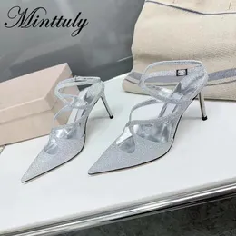 Scarpette Scarpe Designer di alta qualità Sandals da donna Fare nuziale tacchi in pizzo cristallino cristallino formale