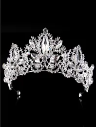 Vackra högkvalitativa kristaller Bröllop Bridal Rhinestone Pearl Beaded Hair Accessories Headband Band Crown Tiara Ribbon Headpiece3850090
