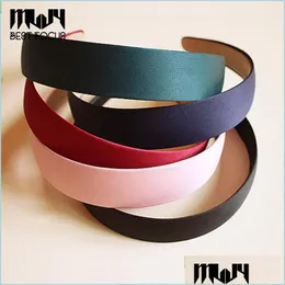 Headbands 8 Colors Wide Plastic Headband Hair Band Accessory Wholesale Satin Headwear Clasp Accessories 6Pcs/Lot Drop Delivery Jewelr Dhwpy