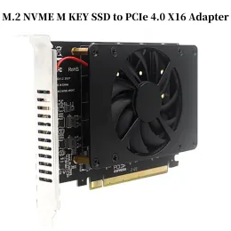 Stations 4 Disk Motherboard PCIE Splitter Card with Heat Sink PCIEX16 NVME M.2 MKEY SSD RAID Array Expansion 4 X 32Gbps