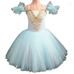 Sceniczna noszenie balet tutu spódnica kobiety ubieranie się długie rozrześnia dla dziewcząt performa odzieży łabędź brzucha tańca kostiumów