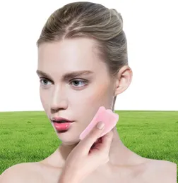 Rosa natural jade garache raspador de face elevador massageador para face gua sha placa de prancha face relax sliming beleza olho pescoço fino elevador 4876810