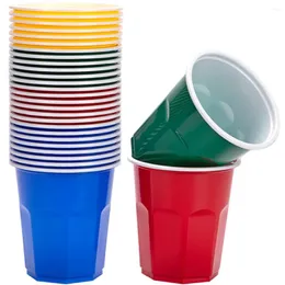 Einwegbecher Strohhalm 100 Stcs Cup Barsaft bequemer Wasser Bier Plastik Glas Haushalt Getränk PP Accessoire kompakt klein