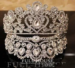 أغطية زفاف زفاف زفاف متألقة بالخرز رخيصة بلينجلينج Tiaras Crown for Girls 2019 في Stock5492996