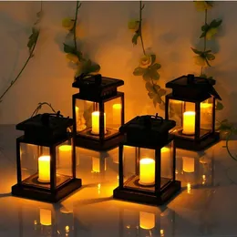 31st Solar Candle Lantern IP44 Revolving Hanging Retro LED Light Outdoor With Clip Garden Watertproof Landscape 240412