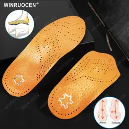 Massager Winruocen Full/Half Insoles 가죽 프리미엄 정형 외과 아치 지원 평평한 발 마사지 남성 여성 O/x 다리 반 관리 패드