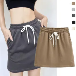 Skirts Chic Sexy Slim Fit Sports Drawstring Lace-up Skirt