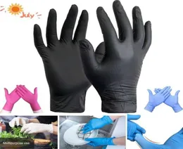 Med Box Nitrile Gloves Black 100pcslot matklass Disponibla arbetssäkerhetshandskar för rengöring av nitrilhandskar Powder S M L 2017530443