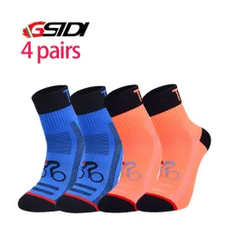 Socks 4 Pars New Outdoor Men Sports Basketball Football Socks Midhigh Tube Compression Breathable Ladies Running Hiking Socks Riding