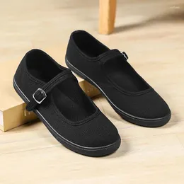 Sapatos casuais XIHAHA 2024 Ladies Flats Strap fivela Mulheres confortáveis de dedão do dedo do pé sólida