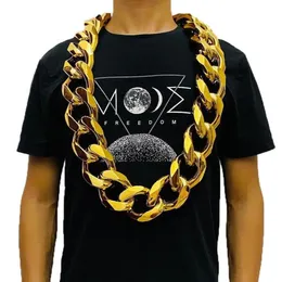 Cadeias falsas Big Gold Chain Men dominante Hiphop Gothic Christmas Presente Performance Plástico Propções Nouveau Local Riche Jewelry9306646