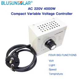 Ayarlanabilir Dimmer SCR Voltaj Regülatörü AC 220V 4000W Kompakt Değişken Voltaj Kontrolörü Küçük Motor Su Isıtıcı Ücretsiz Kargo