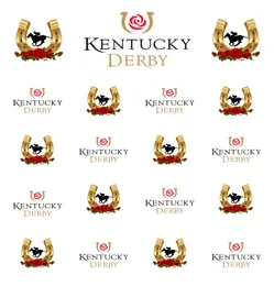 Kentucky Derby Vinil Pogra cenário de pano de fundo Gold Horseshoe Rosa Pasta e repita os fundos da cabine de PO para o Studi7888118