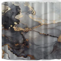 Shower Curtains Marble Curtain By Ho Me Lili Abstract Cool Unique Dark Gold Texture Modern Aesthetic Vintage Simple Trendy Painting Ink