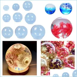 Molds Sphere Round Sile Cosmic Ball Resin Mold Epoxy Mod 3D Pendant Art Tool Handmade Jewelry Drop Delivery Tools Equipment Dhths