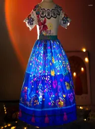 Flickaklänningar uporpor lyser upp Princess Birthday Party Dress for Kids Cosplay Mirabel Halloween Ball Gown Evening Vestido6405946