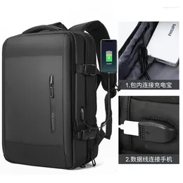 حقيبة الظهر 40L Travel Men Business School Bag USB قابلة للتوسعة سعة كبيرة 17 بوصة مقاومة للماء.