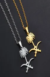 Pendant Necklaces Anniyo S Arabia National Emblem Symbol Necklace Kingdom Of Charm Jewelry Women Girls #2689211413363