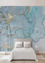 Anpassade tapeter för väggar Anpassade PO Wallpapers 3D Stereo Blue Marble Wall Paper Murals Papel de Parede6027351