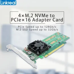 Carte LinkReal PCIE 3.0 X16 a Quad M.2 NVME SSD SWTICH Adattatore Scheda per Serverslrnv9547L4i