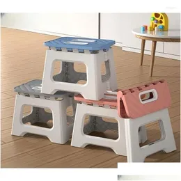 Camp Furniture Portable Thickened Plastic Folding Stool Adt And Children Low Outdoor Cam Beach Fishing Drop Delivery Sports Outdoors C Otx9V