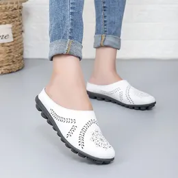 Sapatos casuais femininos apartamentos de verão chinelos de couro genuíno escorregar em chaussures planos oxford femme lo hjm8