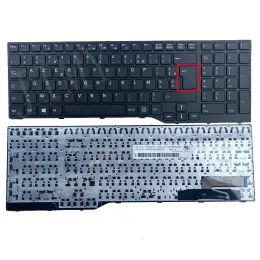 Tangentbord French Azerty Laptop Keyboard för Fujistu E754 LIFEBOOK E753 E756 E554 E556 CP67082603 Series FR Layout Black/Silver Frame