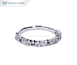 結婚指輪Tianyu Gems Diamonds Engagement Real Gold Heart Shape Gemstoneカスタムジュエリー記念日ギフトバンド2208262056564