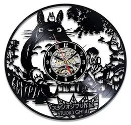 Studio Ghibli Totoro Wall Clocon My Neighbor Totoro Record Clocks Watch Watch Home Decor Prezent Świąteczny dla Y8849345