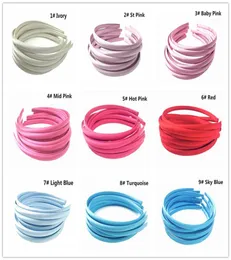10Pcslot 10mm 30 Colors Solid Color Satin Fabric Covered Resin Hairband Ribbon Adult Girls Headband Kids DIY Hair Accessories7008758