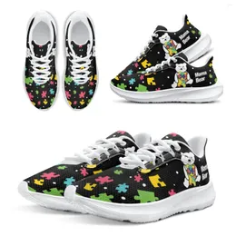 Scarpe casual istantarts Autism World World che gestisce il regalo per donne cartone animato sneaker da donna