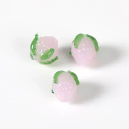 10pcs 8x12 mm a forma di fragola fragole fatti fatti in vetro perle sciolte per perle sciolte per gioielli che producono una collana di orecchini fai -da -te reperti artigianali