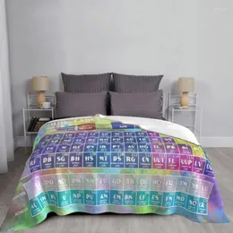 Filtar periodiska bord av element kemi filt fleece sommar multifunktion mjukt kast för säng utomhus sängkläder kast