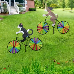 Yaratıcı bisiklet rüzgar spinners ayakta duran kutup bahçe bahçesi dekorasyonu 240412