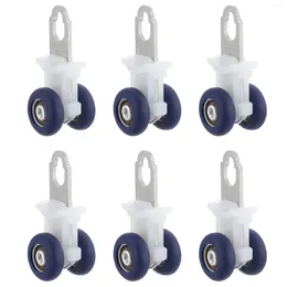 Shower Curtains 6 Pcs Track Pulley Curtain Wheel Plastic Drapery Runner Rollers Windows Silent Carrier