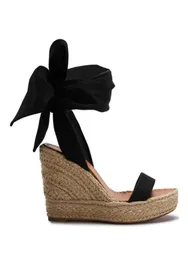 여름 웨지 신발 샌들 펌프 하이힐 Monica du Desert Gabardine Espadrilles 플랫폼 펌프 발목 스트랩 드레스 Shoe35-43#6196710