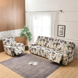 Pokrywa krzesła 1 3 SEATER Floral Recliner Sofa Cover Elastyczne podział All-inclusive Relaks Slipcover Fotel z boczną kieszenią