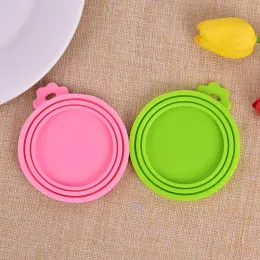 Alimentadores lacrados de tampa enlatada de silicone alimentos podem ser lidados para cachorros para cães de cães de armazenamento de armazenamento superior tampa reutilizável lid de saúde