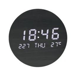 Tround LED Wall Clock Temperature Date Week Display Digital Display Orologio da parete per soggiorno Clock silenzioso Armeggio per la casa