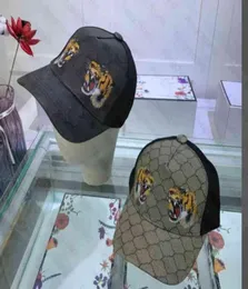 Designer Ball Cap Hats Men Women Baseball Caps Tiger ricami Cappello da sole Casquette con lettera Black Fashion Brand Hats8533180
