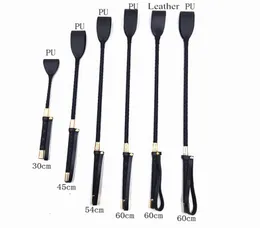 Massage 3060cm Black PU Leather Spanking Paddle Long Whip Flirting Slave BDSM Bondage Flogger Sex Toys For Women Adults SM Games1288496