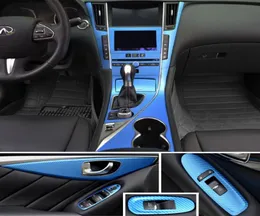 For Infiniti Q50 Q60 20142019 Interior Central Control Panel Door Handle 3D5D Carbon Fiber Stickers Decals Car styling Accessori3789376