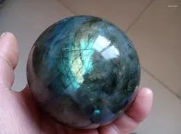 Dekorativa figurer 2.95 "(75 mm) Natural Labradorite Great Shine / Fire Sphere Ball Healing