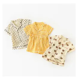 Shorts Milancel 2022 Baby Pyjamas Set Boys Shortsleeved Shorts Loungewear Girls Cute Sleepwear Set